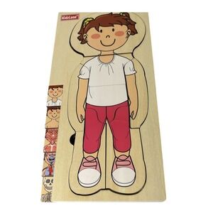 29 Piece Wooden Puzzle for Toddlers and Kids Girl Anatomy Puzzle Play Set